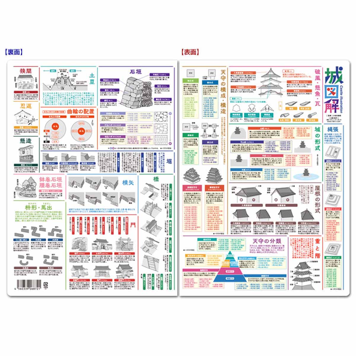 読むクリアファイル 城図解 見開ダブルポケット式-商品画像