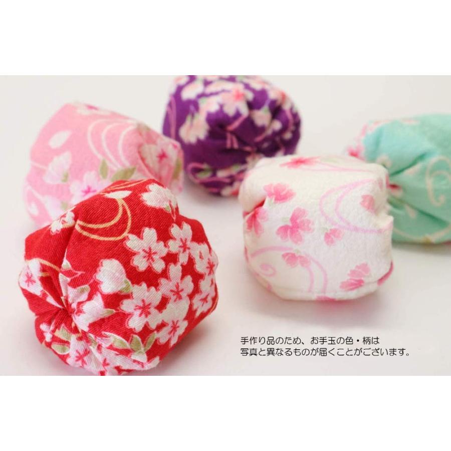 お手玉 桜柄 5個入り 日本製 プラケース入り-商品画像