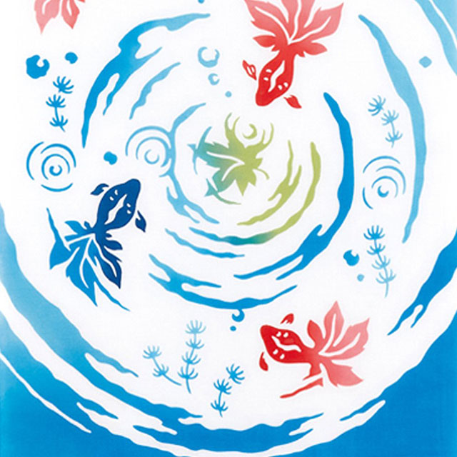 注染手ぬぐい 清涼金魚 夏の風物詩 日本製-商品画像