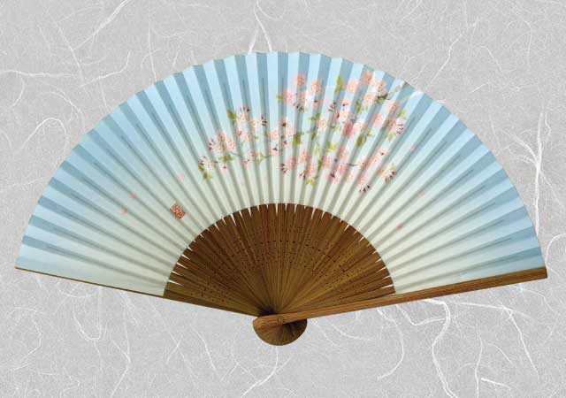 婦人紙扇子 唐木 桜 扇子箱付-商品画像