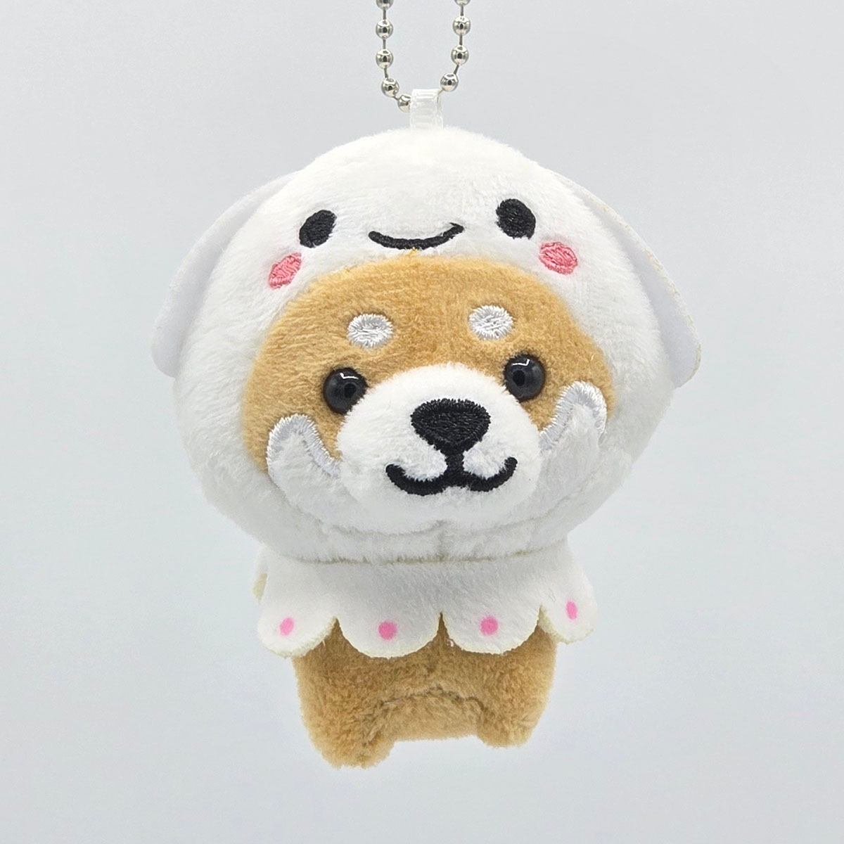 旅するマメしば 佐賀 呼子イカ ぬいぐるみボールチェーンキーホルダー-商品画像