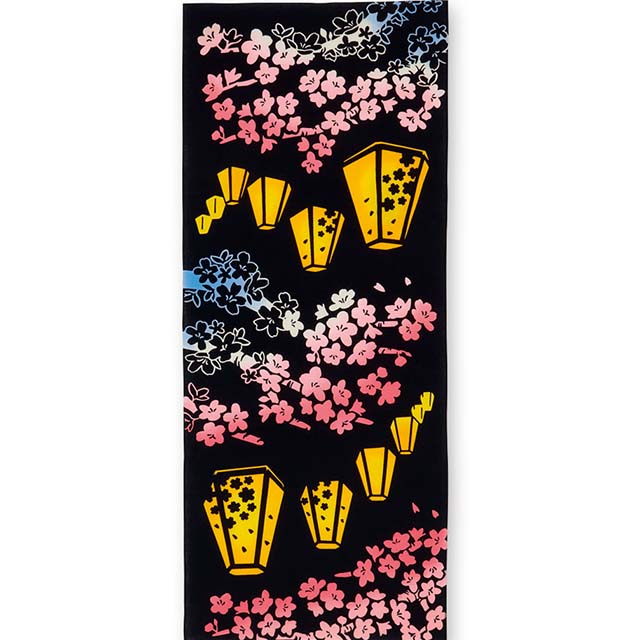注染手ぬぐい さくら 夜桜提灯 よざくらちょうちん 日本製-商品画像
