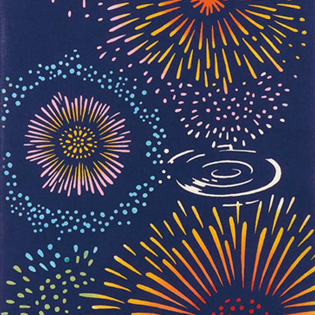 注染手ぬぐい 水面花火 夏 花火 日本製-商品画像