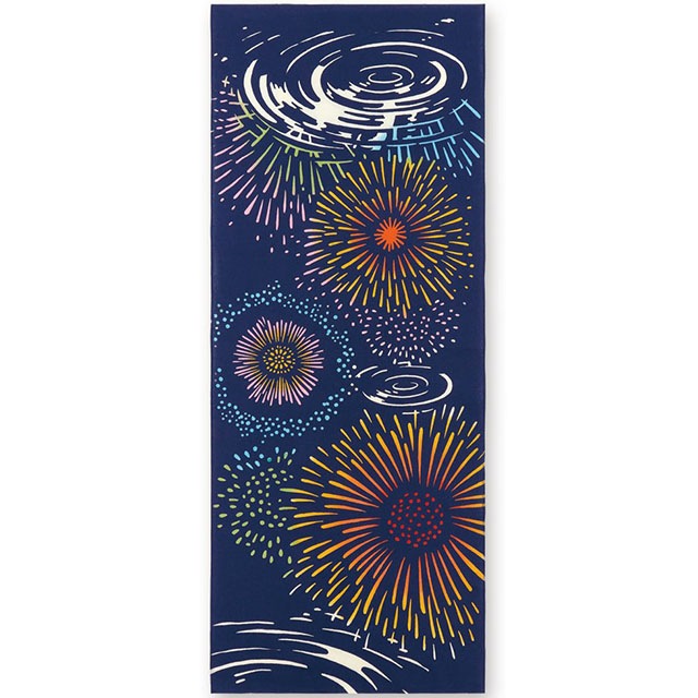 注染手ぬぐい 水面花火 夏 花火 日本製-商品画像