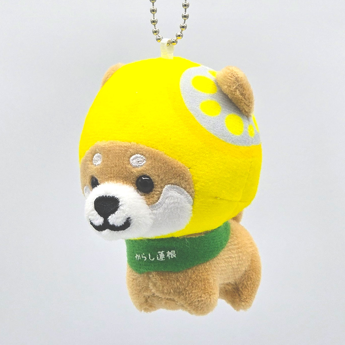 旅するマメしば 熊本 からし蓮根 ぬいぐるみボールチェーンキーホルダー-商品画像