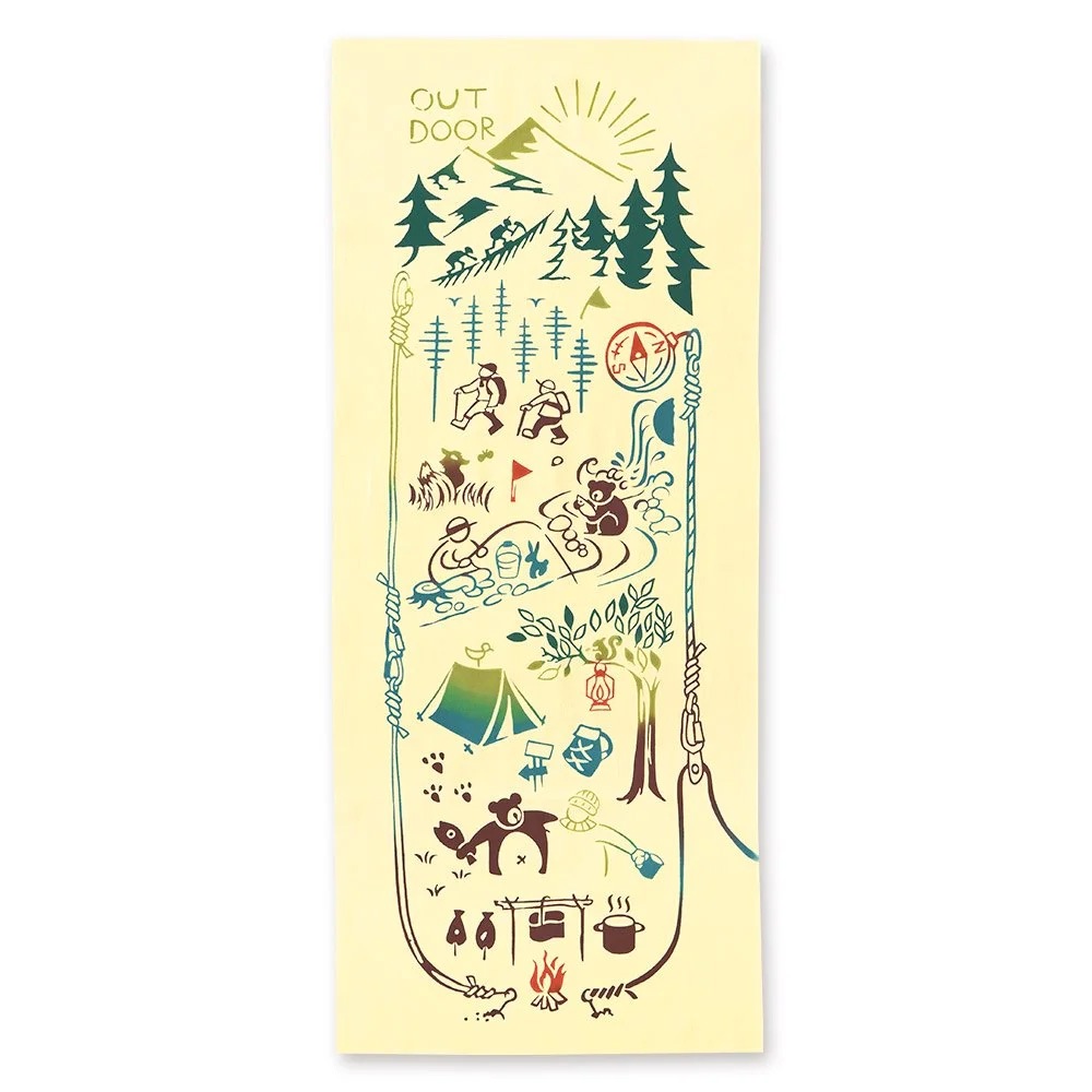 【注染手ぬぐい 趣味道楽】OUTDOOR MAP（アウトドア マップ） kenema 日本製-商品画像