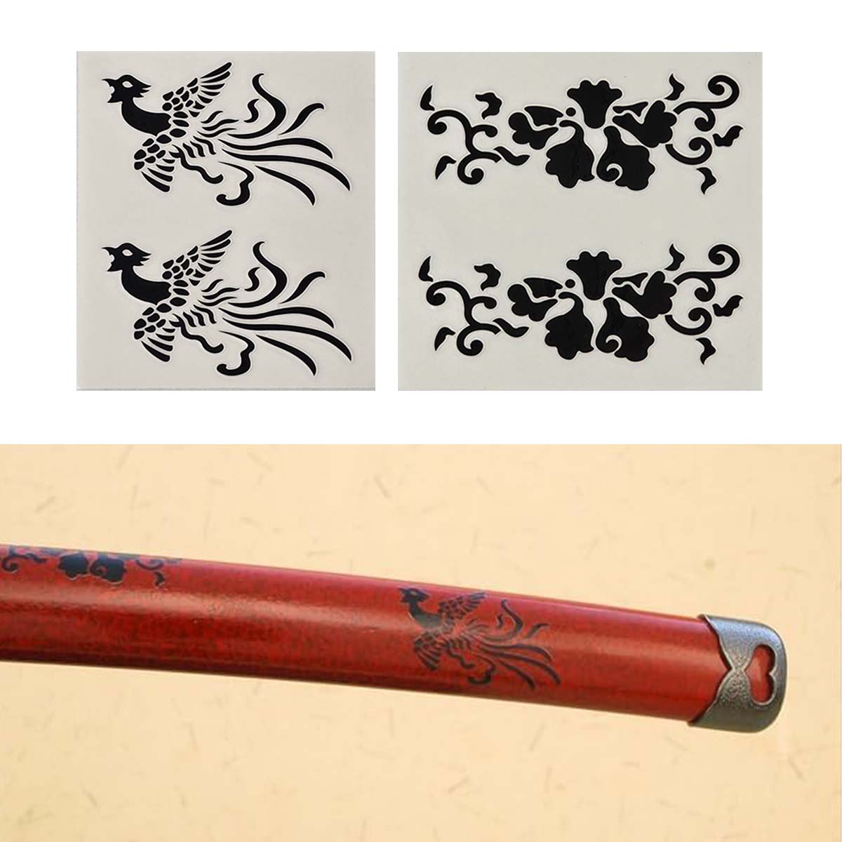 鞘ステッカー 鳳凰 牡丹 和泉守兼定 土方歳三拵え-商品画像