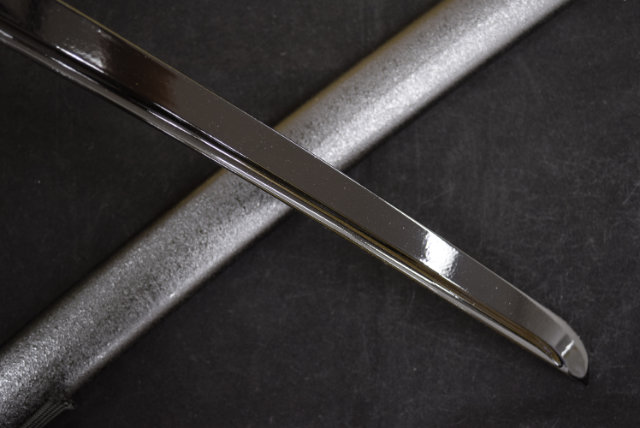 漆黒刀 大輪鍔 黒塗刀身 模造刀-商品画像