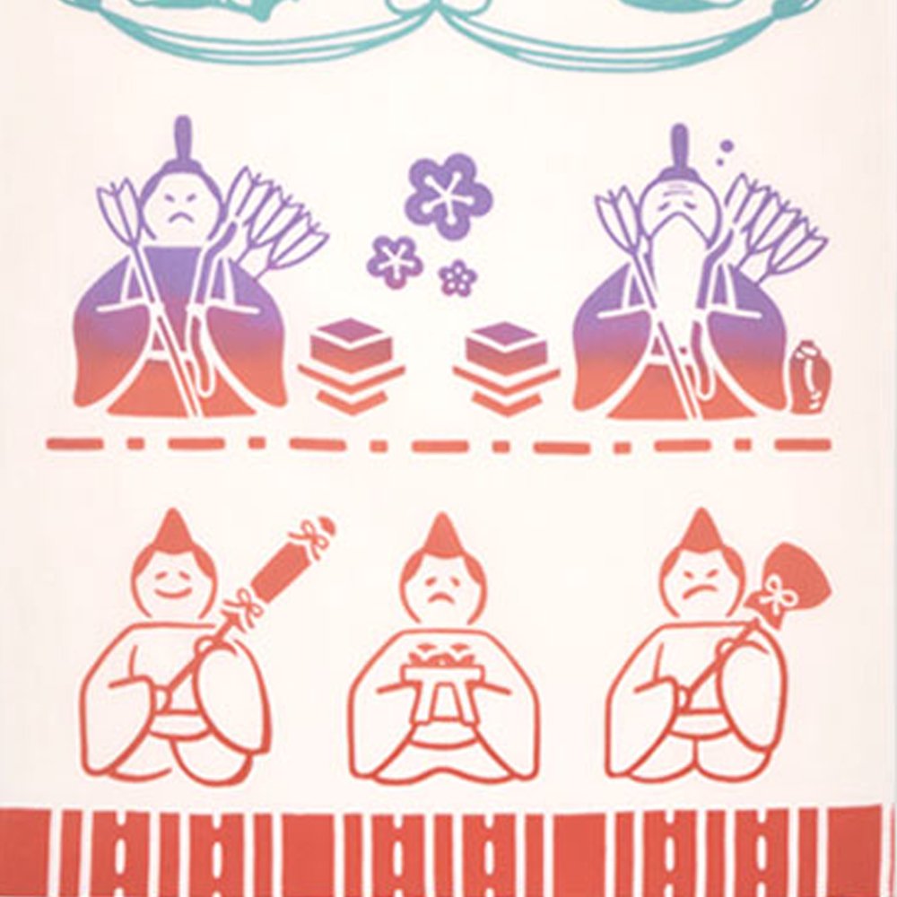 注染手ぬぐい ひな祭りゆるふわ雛祭り 日本製-商品画像