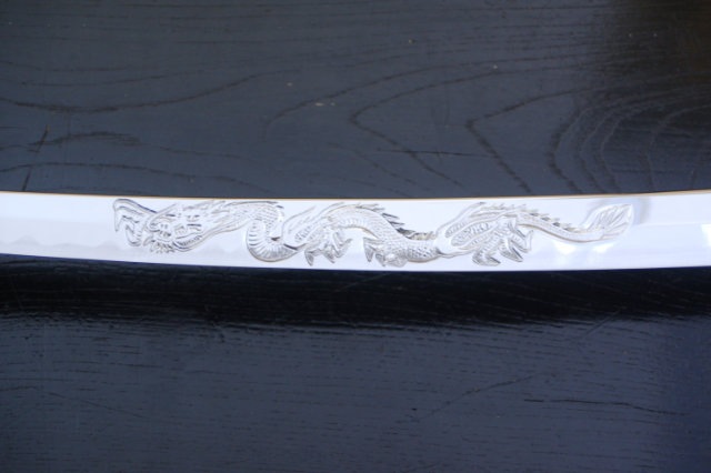 彫金 竜金 小刀 刀身竜彫 模造刀-商品画像