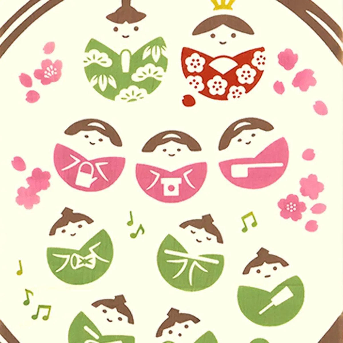 注染手ぬぐい  ひな祭り おいしいひな祭り 日本製-商品画像