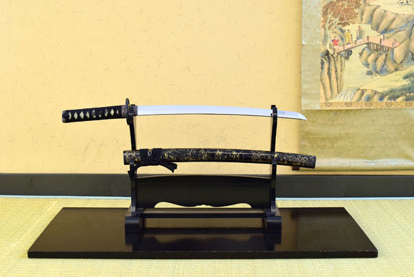 上金雲 黒紐 小刀 模造刀-商品画像