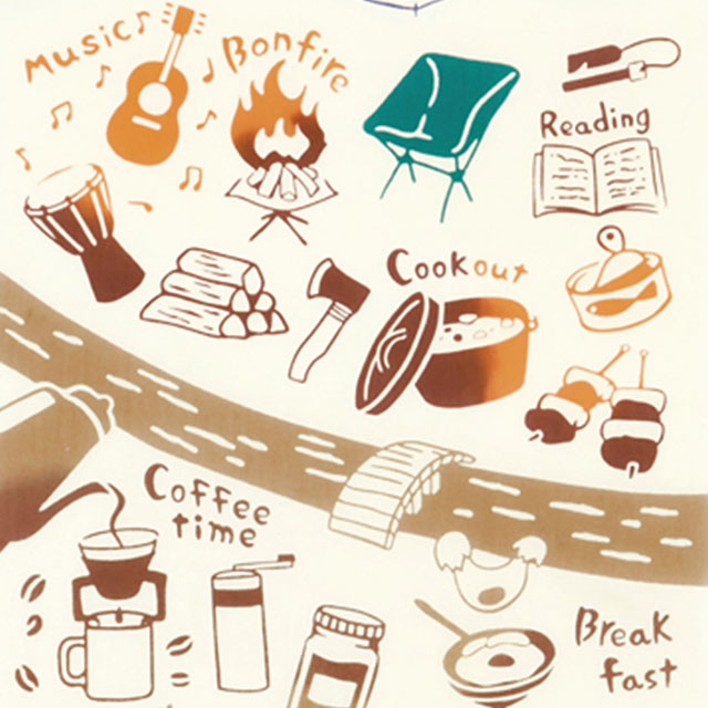 注染手ぬぐい 趣味道楽 キャンプの過ごし方 日本製-商品画像