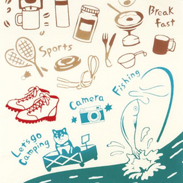 注染手ぬぐい 趣味道楽 キャンプの過ごし方 日本製-商品画像