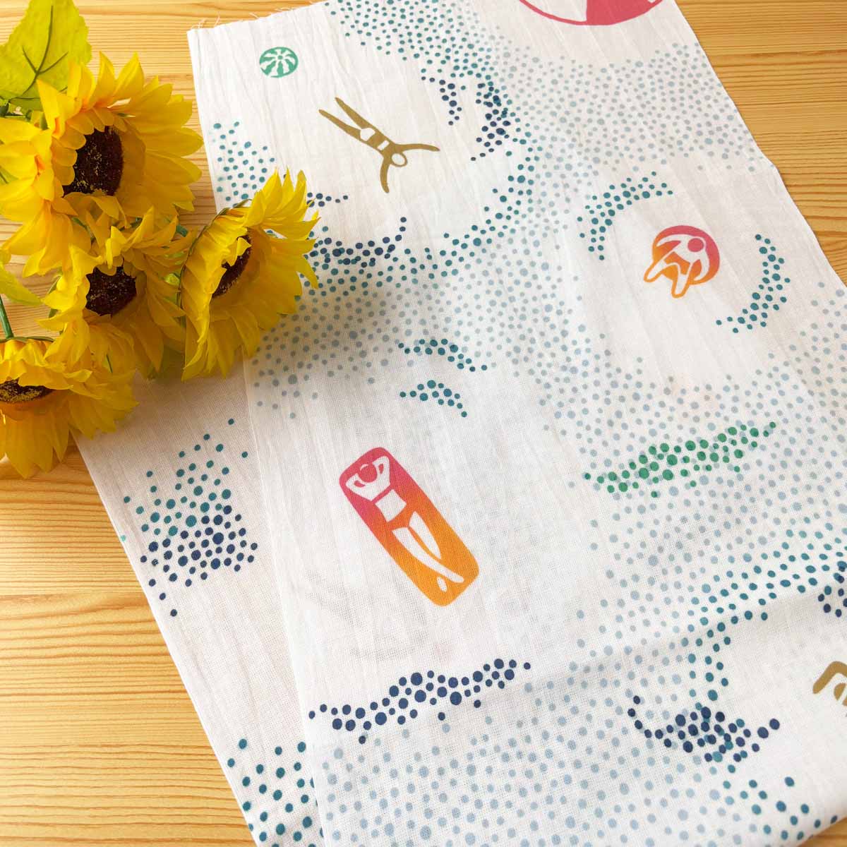 注染手ぬぐい ここかしこ 水玉（みずたま）JIKAN STYLE 日本製-商品画像