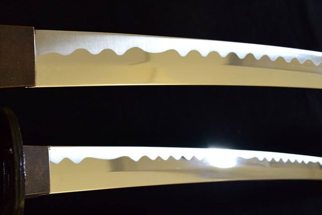 上金雲 黒紐 大刀 小刀セット 模造刀-商品画像