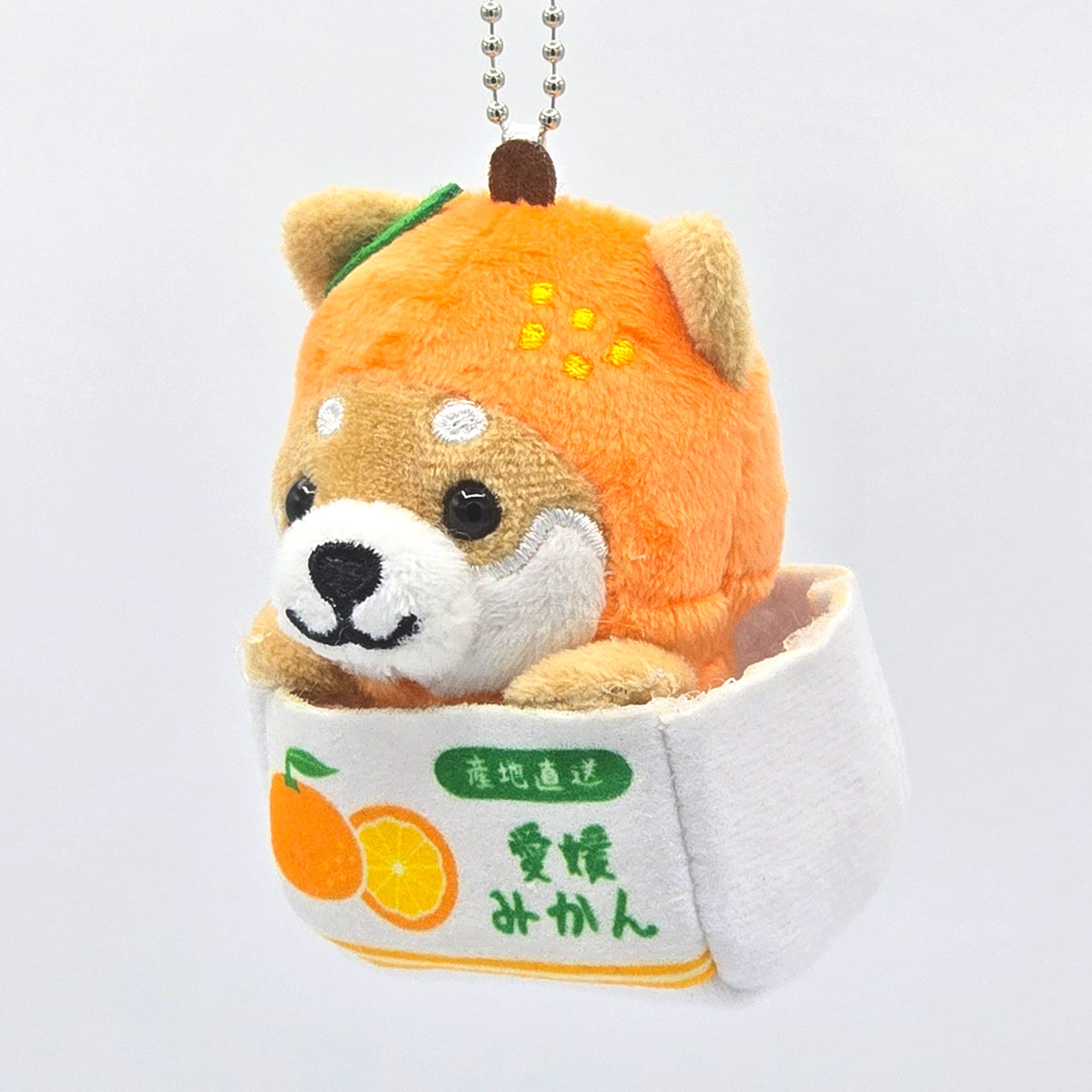 旅するマメしば  愛媛みかん ぬいぐるみボールチェーンキーホルダー-商品画像