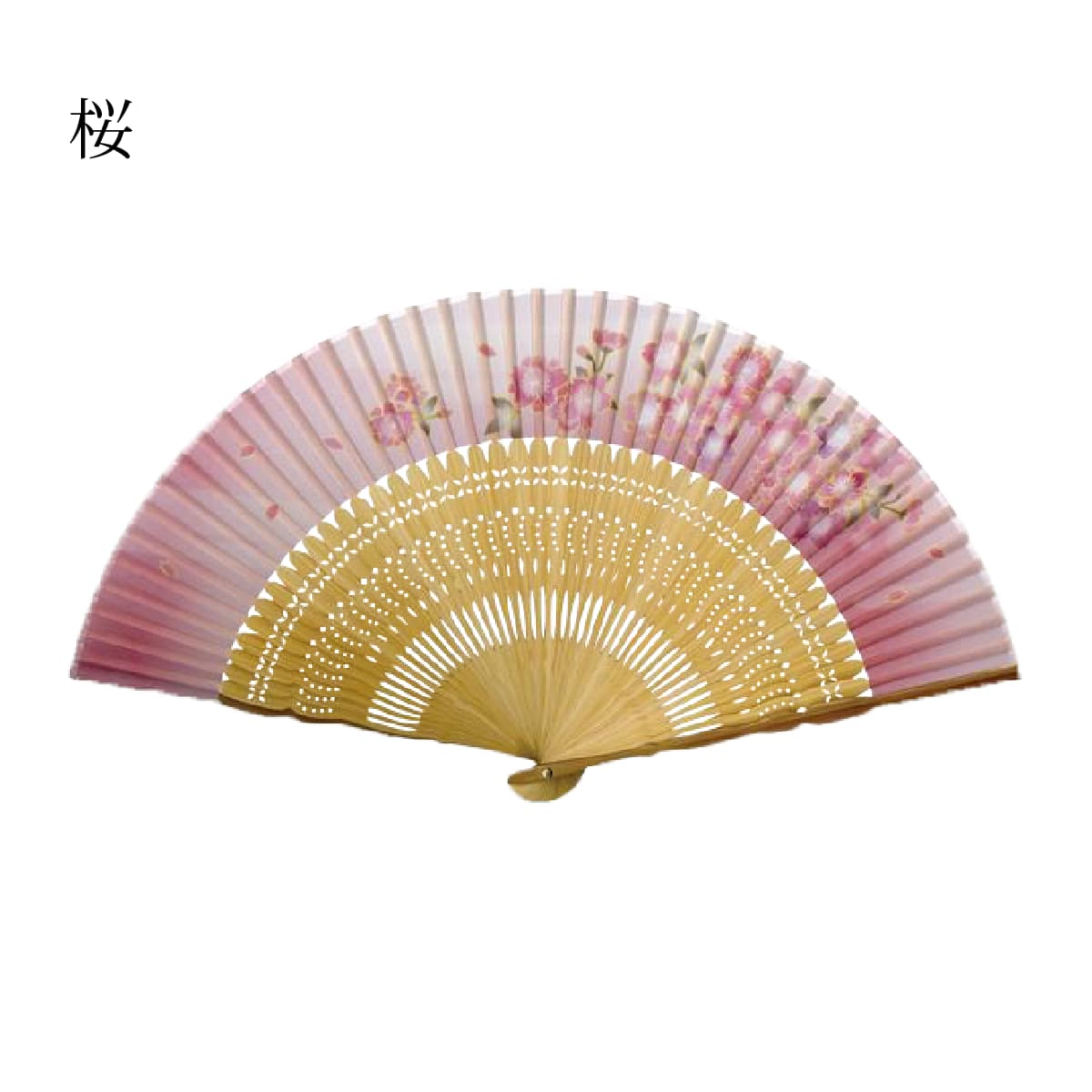 婦人布扇子 優華 扇子箱付　 桜 撫子 紫陽花 -商品画像