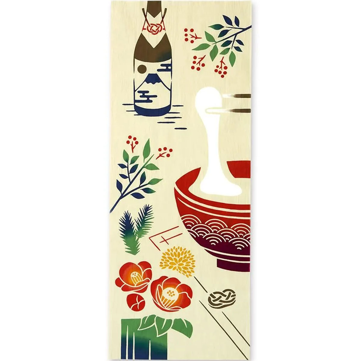 注染手ぬぐい 福を引く 冬の風物詩 JIKAN STYLE 日本製-商品画像