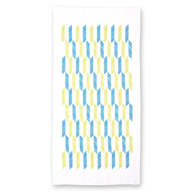 ふきん KITCHEN to cloth キチンとクロス 矢絣 白無地とプリント地の2枚セット-商品画像