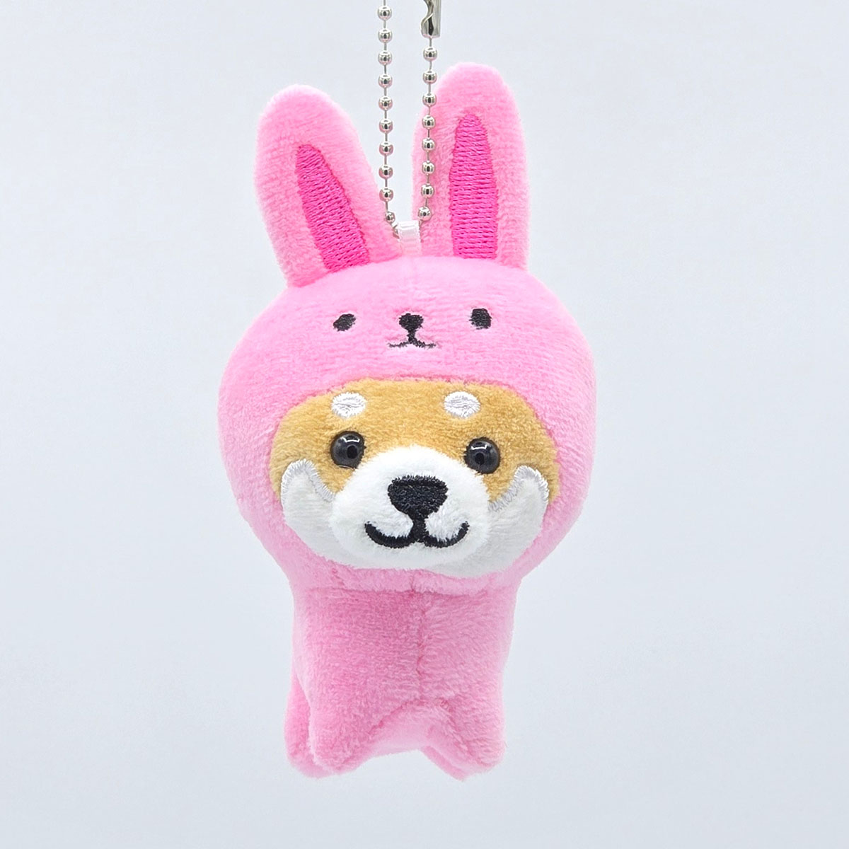 旅するマメしば  因幡のピンクうさぎ ぬいぐるみボールチェーンキーホルダー 中国地方篇-商品画像