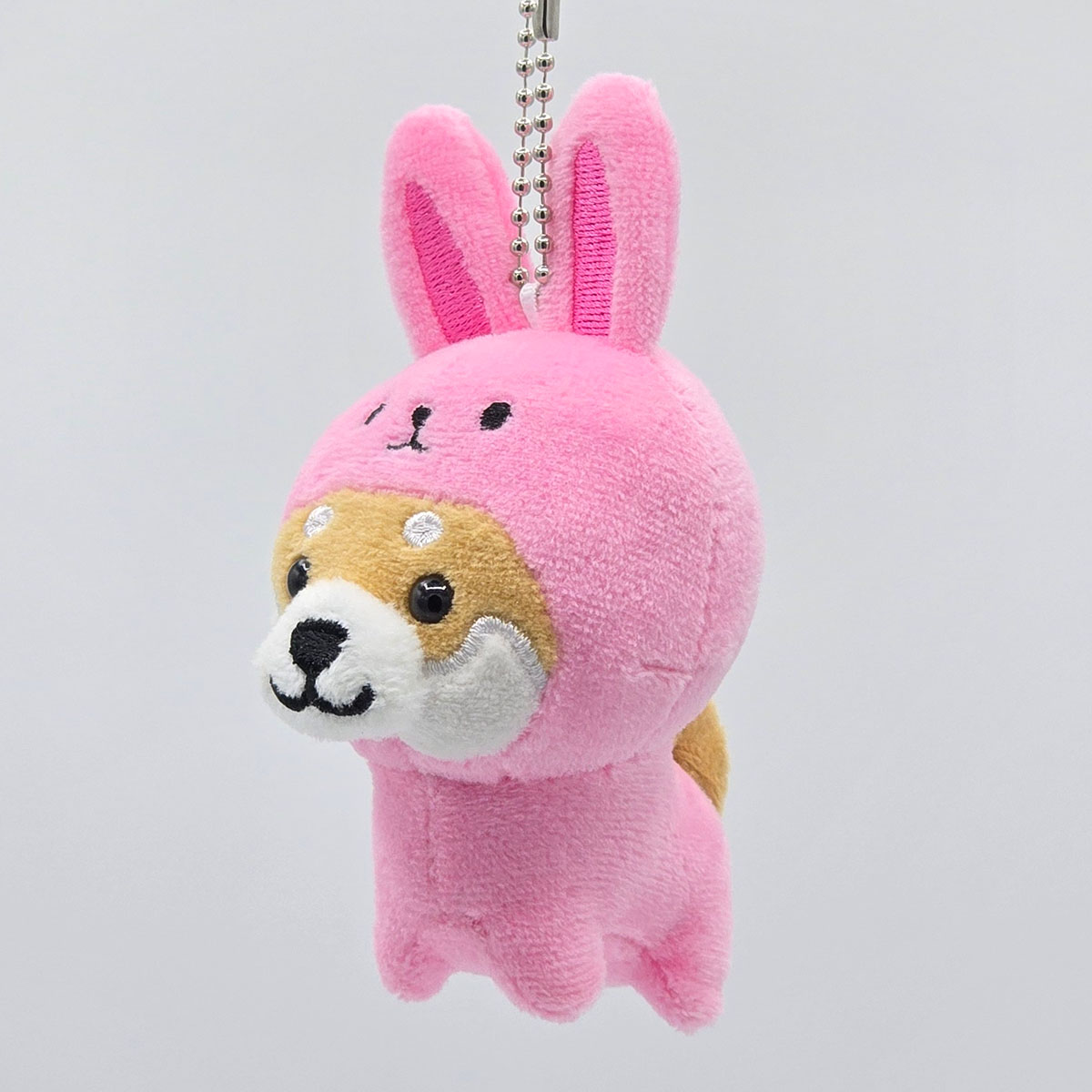 旅するマメしば  因幡のピンクうさぎ ぬいぐるみボールチェーンキーホルダー 中国地方篇-商品画像