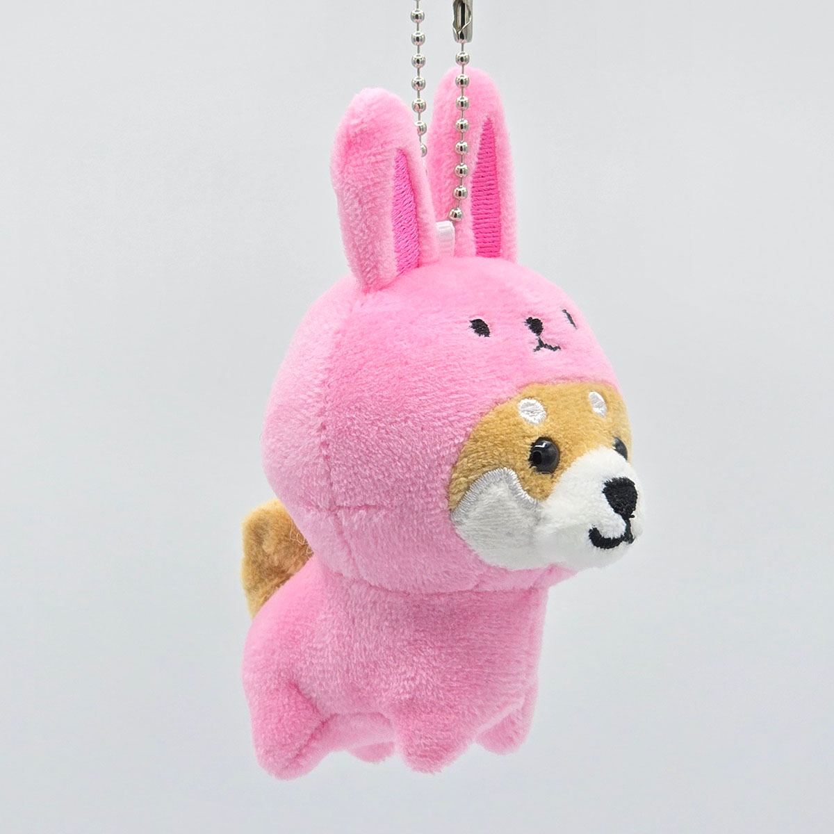 旅するマメしば  因幡のピンクうさぎ ぬいぐるみボールチェーンキーホルダー 中国地方篇-商品画像