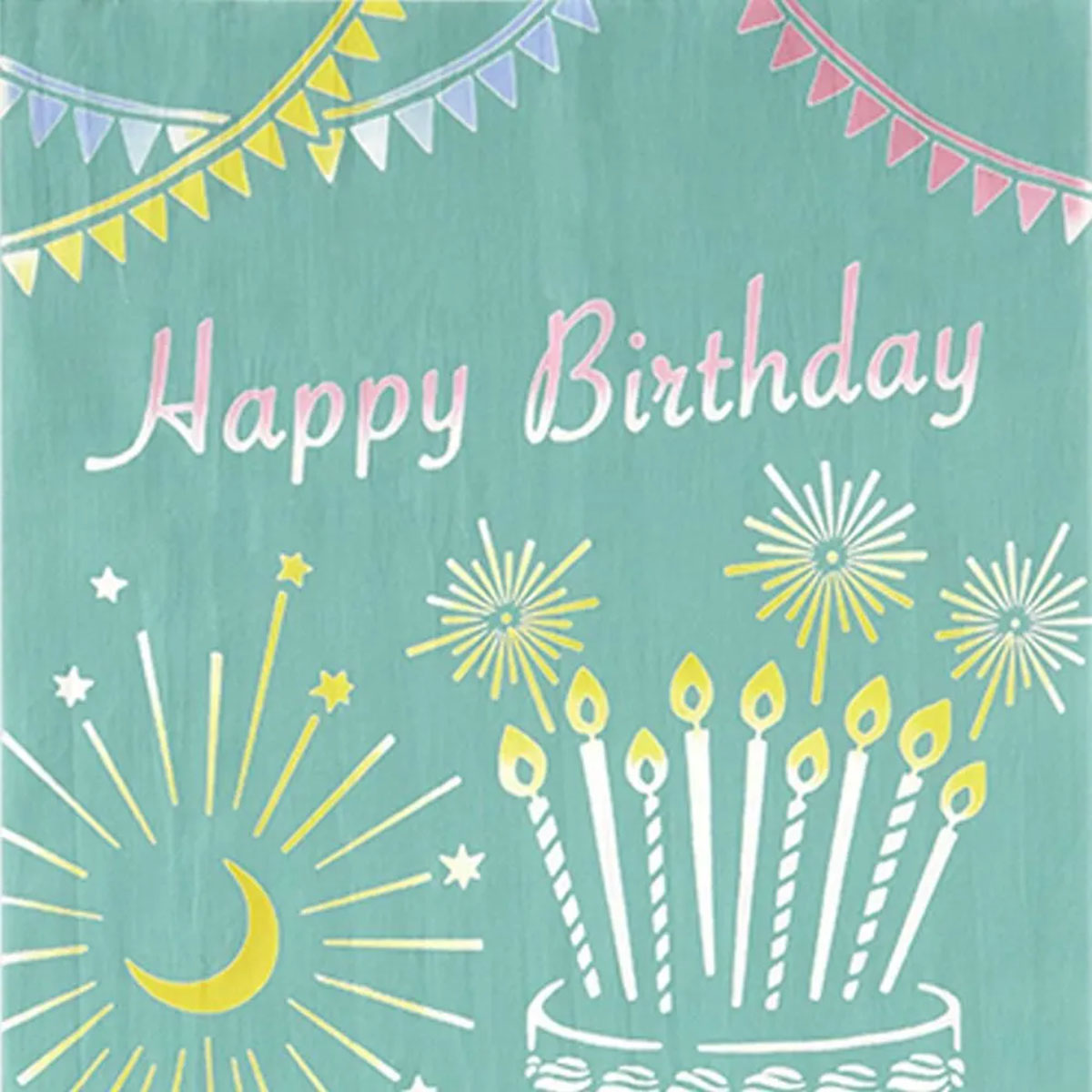 注染手ぬぐい Happy Birthday 趣味道楽 JIKAN STYLE 日本製-商品画像