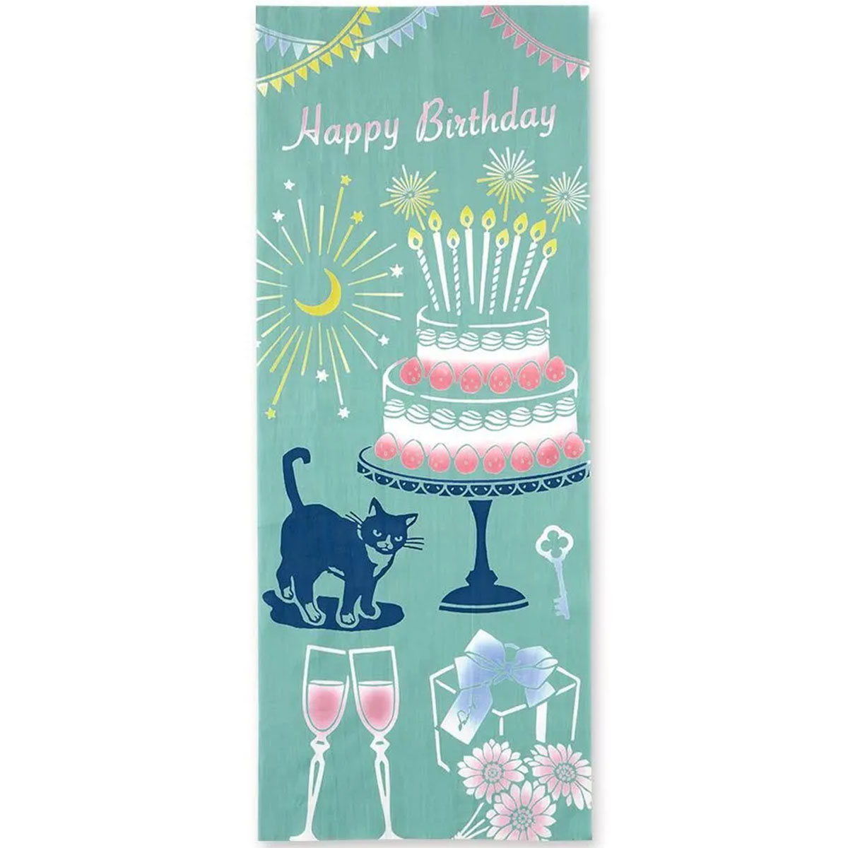 注染手ぬぐい Happy Birthday 趣味道楽 JIKAN STYLE 日本製-商品画像