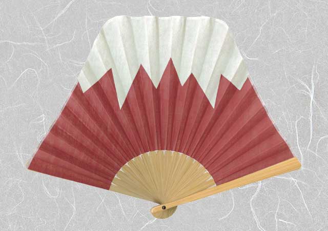 布扇子 THE FUJISAN 山型 エンジ 扇子箱付｜【公式】模造刀