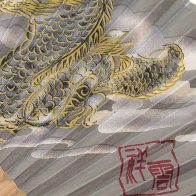 シルク扇子 龍虎-商品画像
