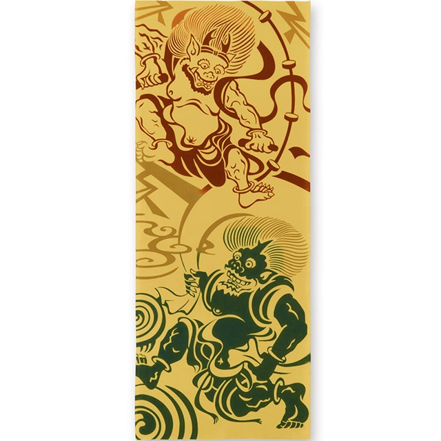 注染手ぬぐい 風神雷神 和楽 日本製-商品画像