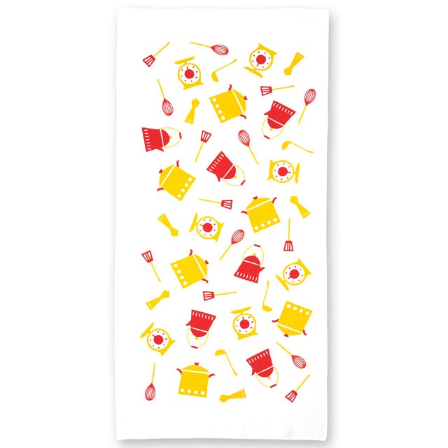 ふきん KITCHEN to cloth キチンとクロス キッチン 白無地とプリント地の2枚セット-商品画像