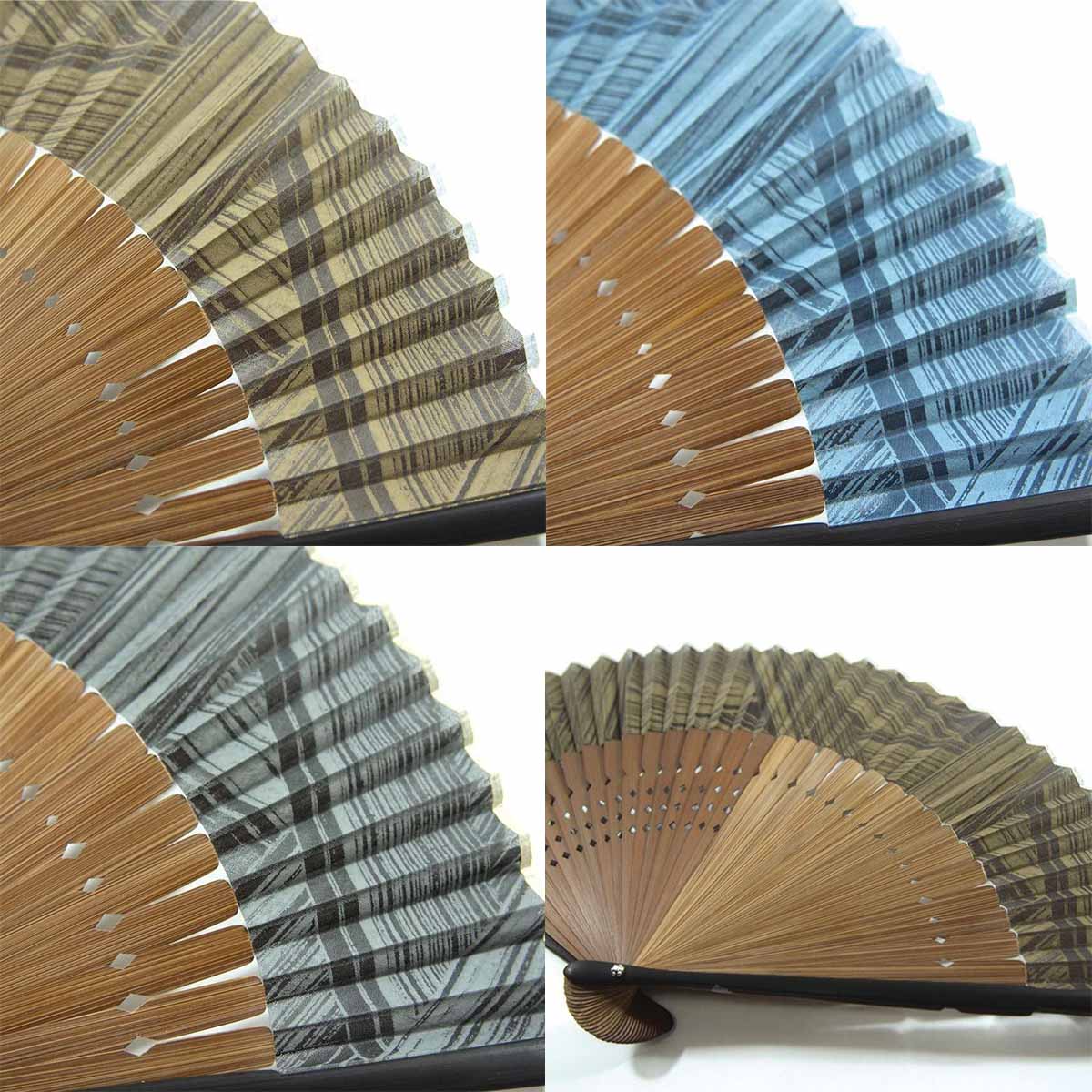 紳士布扇子 二色骨短地紗型 扇子箱付-商品画像