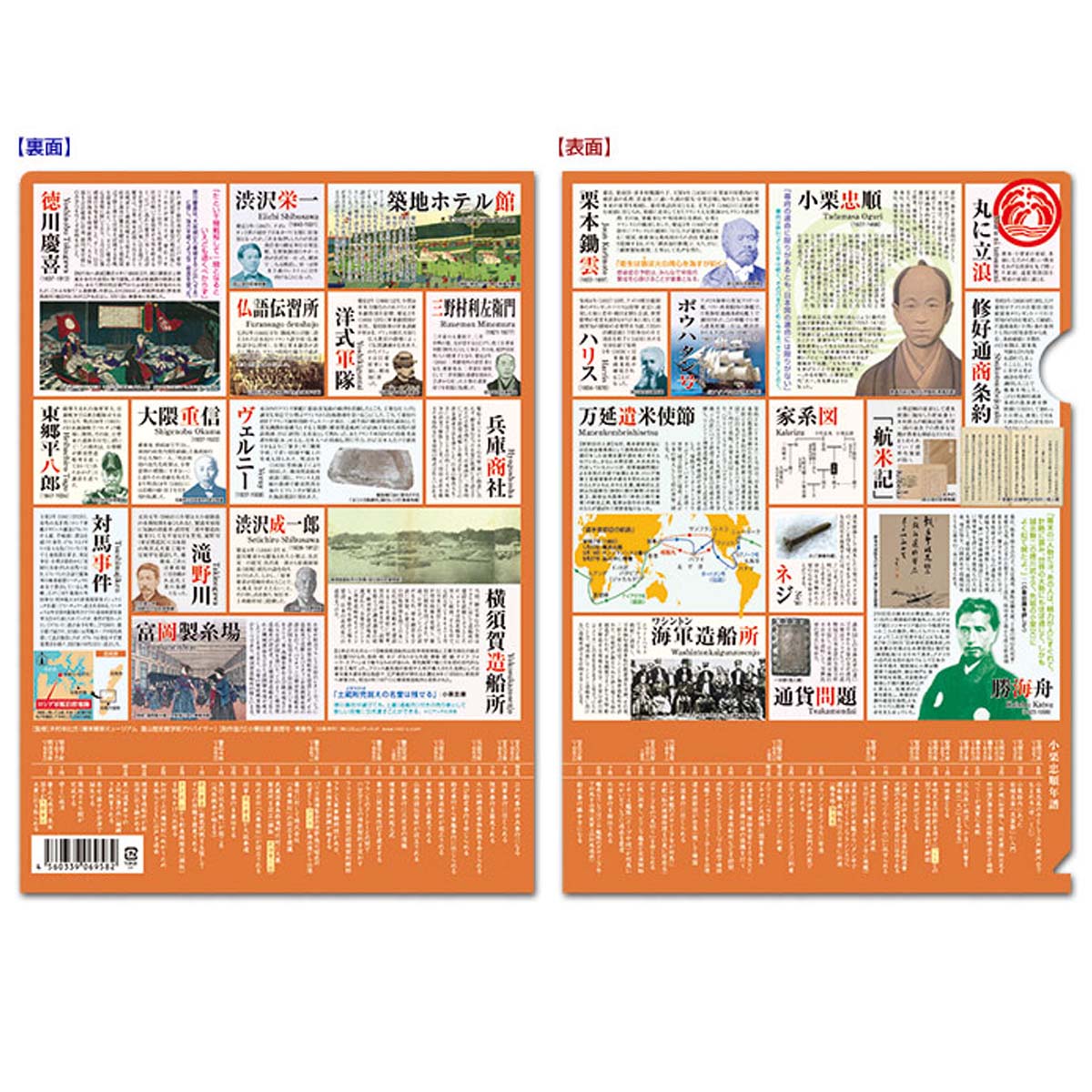 人物略歴・関連事項・年譜等を網羅した！読むクリアファイル 『 小栗忠順年譜 』（シングルポケット式）-商品画像