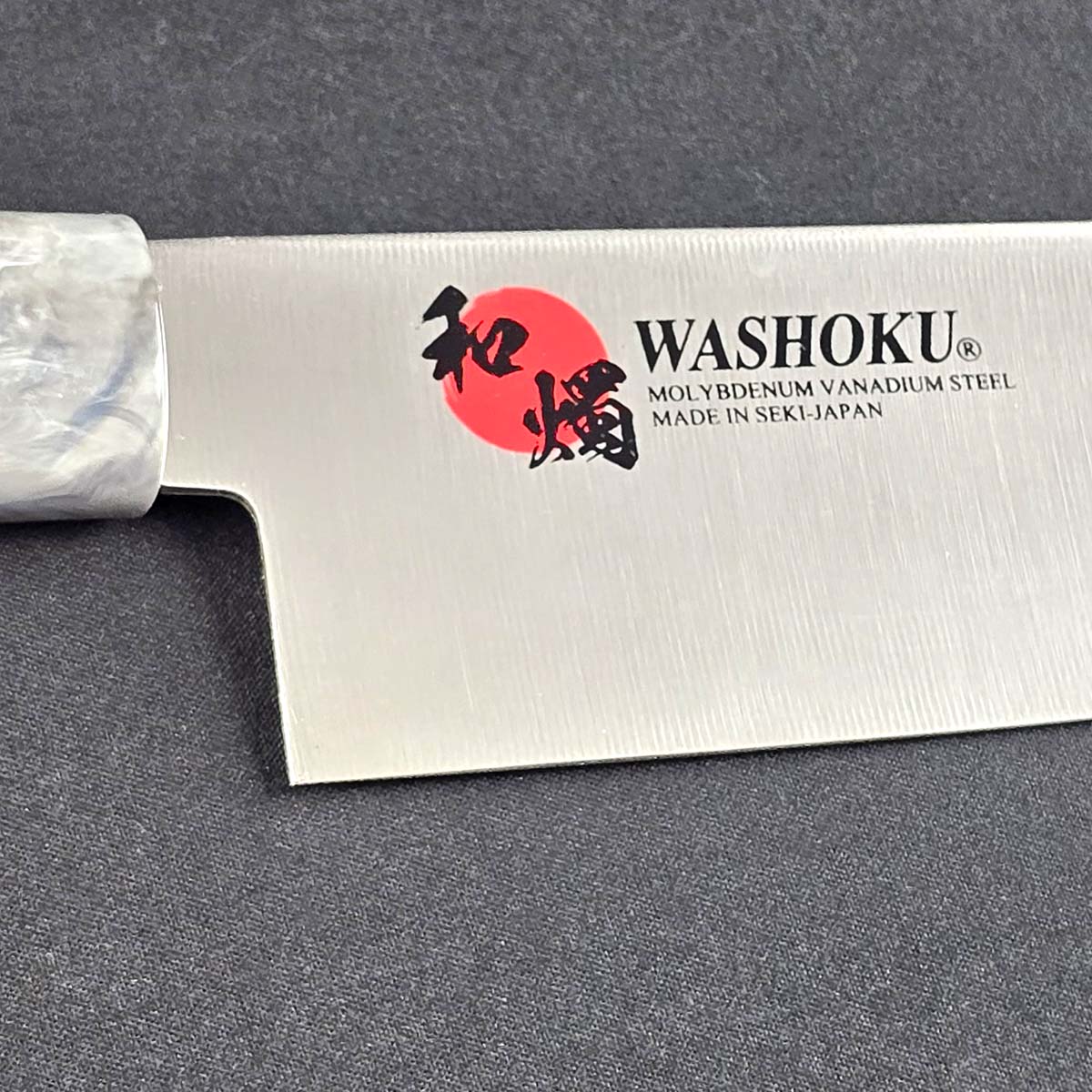 和燭 WASHOKU 包丁 白木柄 マーブル色口金 　刺身/三徳/菜切/ペティナイフ/出刃-商品画像