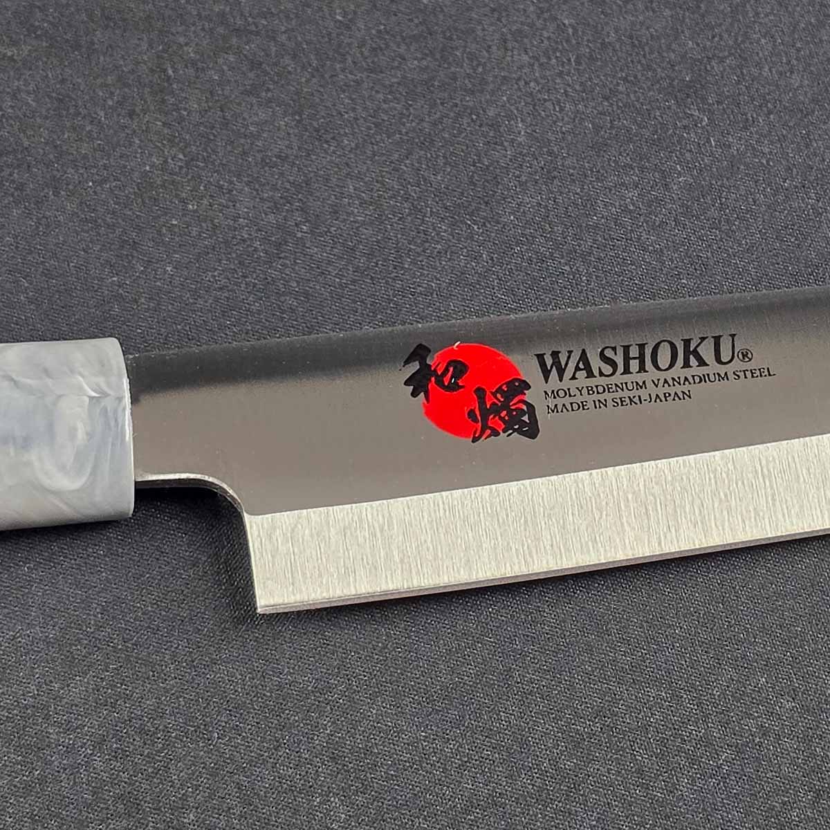 和燭 WASHOKU 包丁 白木柄 マーブル色口金 　刺身/三徳/菜切/ペティナイフ/出刃-商品画像