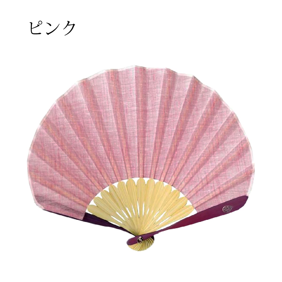 婦人布扇子 フレンチリネン 扇子箱付-商品画像