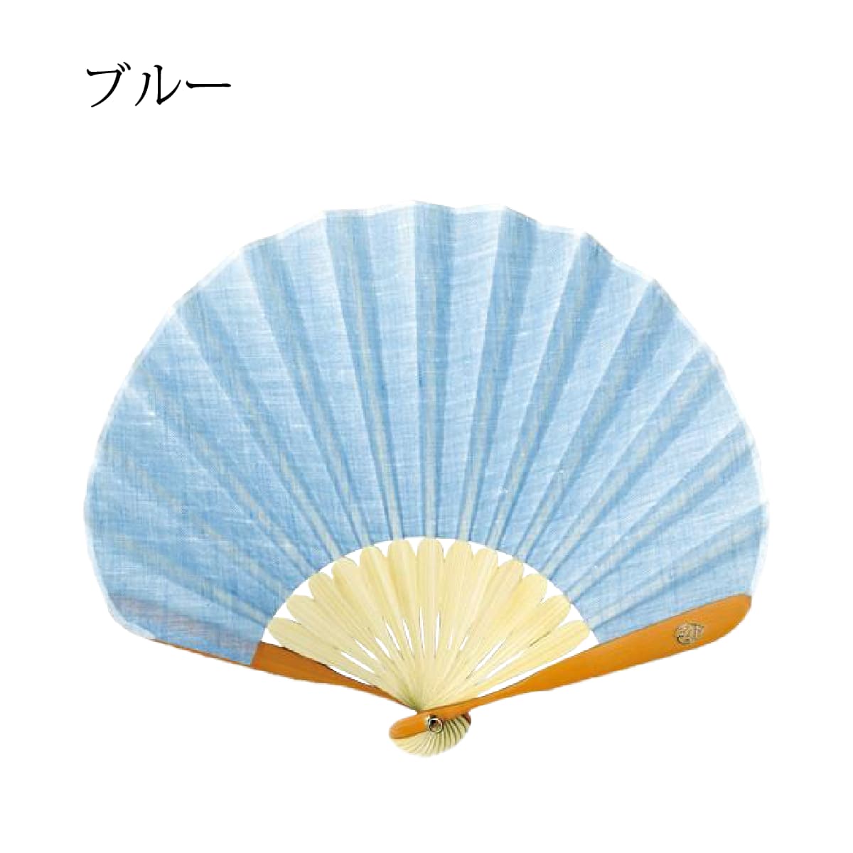 婦人布扇子 フレンチリネン 扇子箱付-商品画像