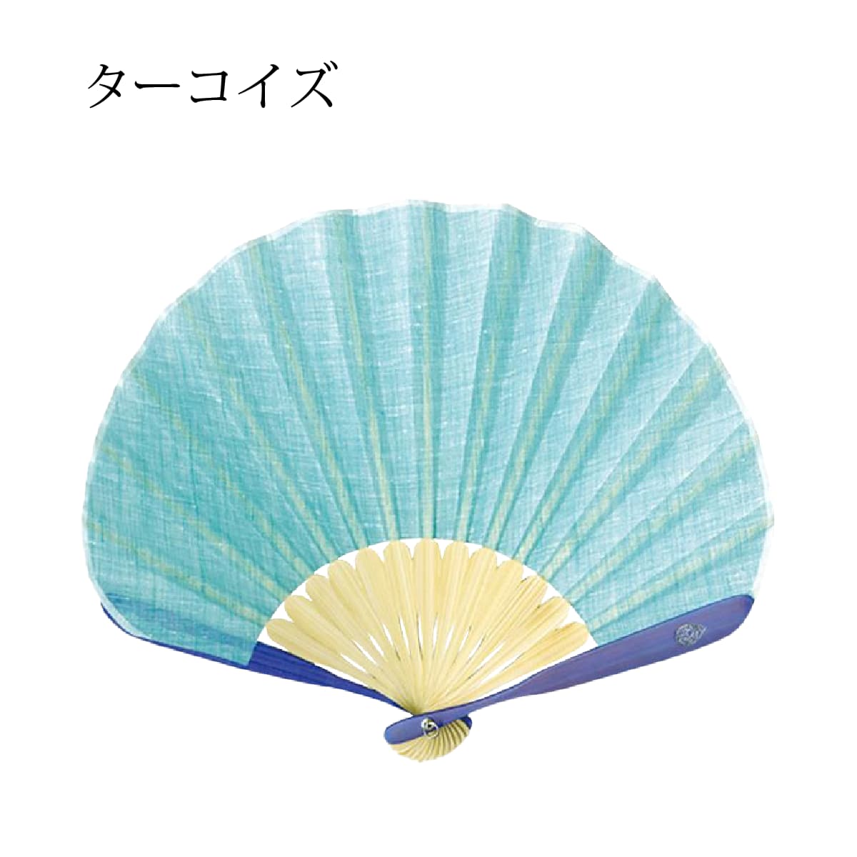 婦人布扇子 フレンチリネン 扇子箱付-商品画像
