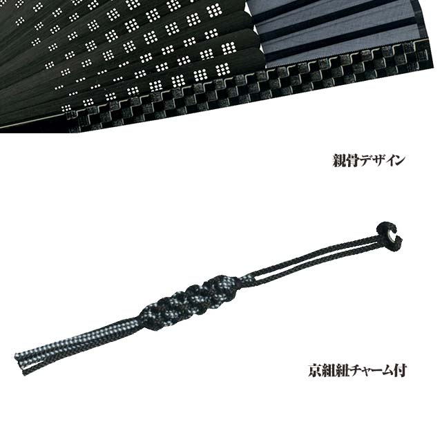 紳士布扇子 彫文様 扇子箱付-商品画像