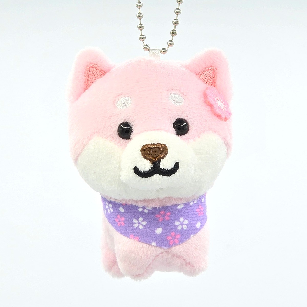 旅するマメしば 桜 ぬいぐるみボールチェーンキーホルダー-商品画像