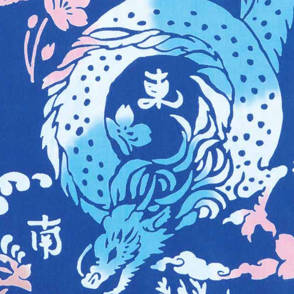 注染手ぬぐい 四神 青 縁起 日本製-商品画像