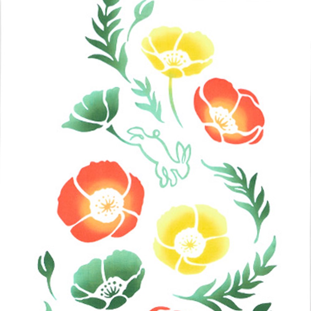 注染手ぬぐい 夏 花圃 恋とポピー 日本製-商品画像