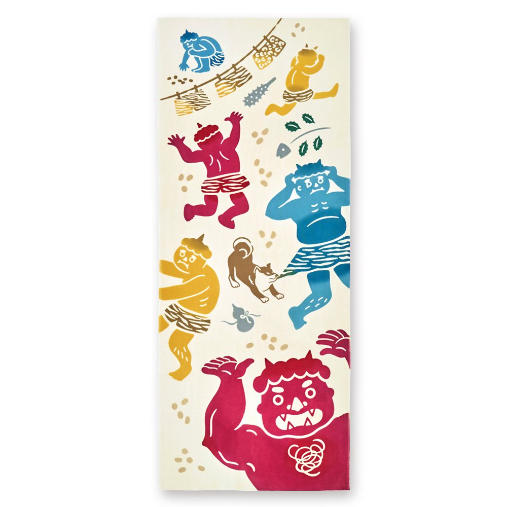 注染手ぬぐい 節分鬼退治 日本製-商品画像