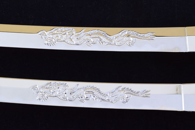 ミニミニ竜３点セット マーブル 赤 刀掛台付 刀身竜彫 模造刀-商品画像