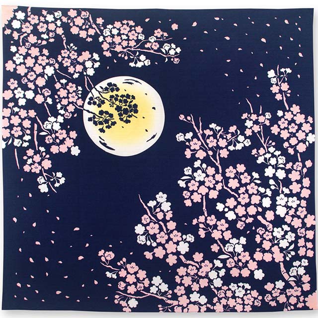 手捻染大風呂敷 月夜桜 日本製-商品画像