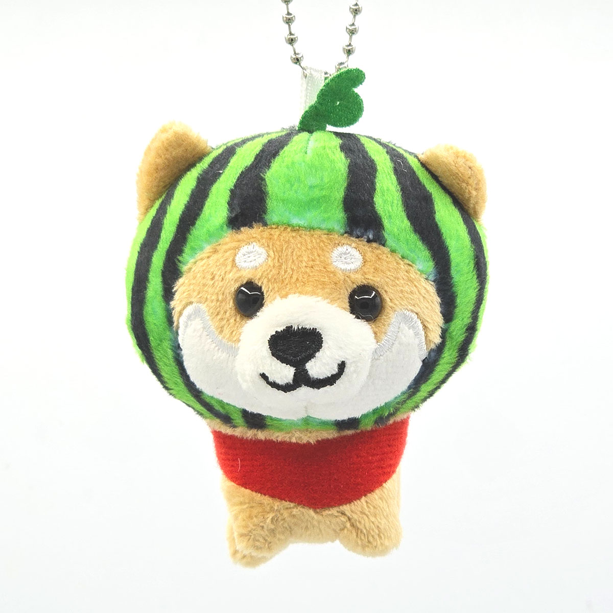 旅するマメしば スイカ ぬいぐるみボールチェーンキーホルダー-商品画像