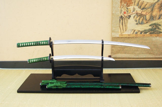 緑雲 大刀 小刀セット 模造刀-商品画像