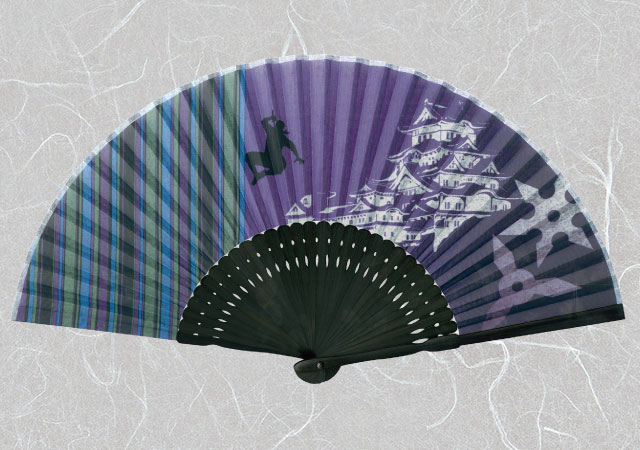 布扇子 Cool JaPan 城 忍者 扇子箱付-商品画像
